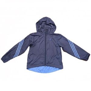 💨 Adidas Vintage Vented Windbreaker | Hidden Hood | Size Small | Navy | EUC